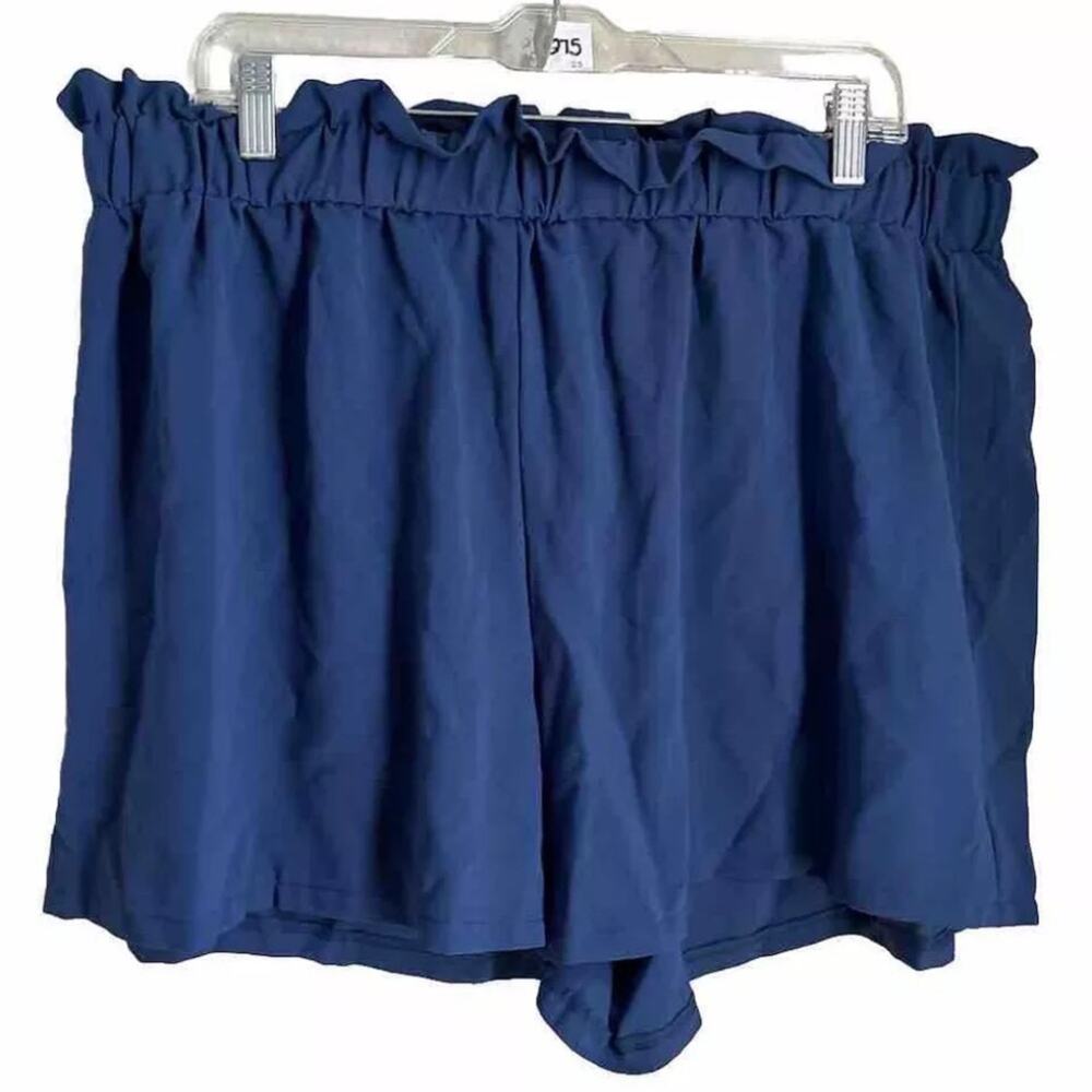 WOMENS‎ PLUS JUNIOR SIZE 3XL ROYAL BLUE SHORT FLOWY SHORTS WITH ELASTIC WAIST
